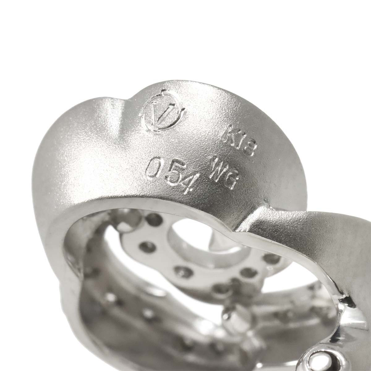 Diamond 0.54ct Rose motif Earrings Clip on 18K WG 750