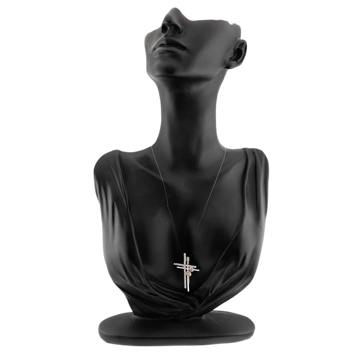 Diamond 0.58ct/0.37ct Cross Motif Pendant 18K White Gold 750