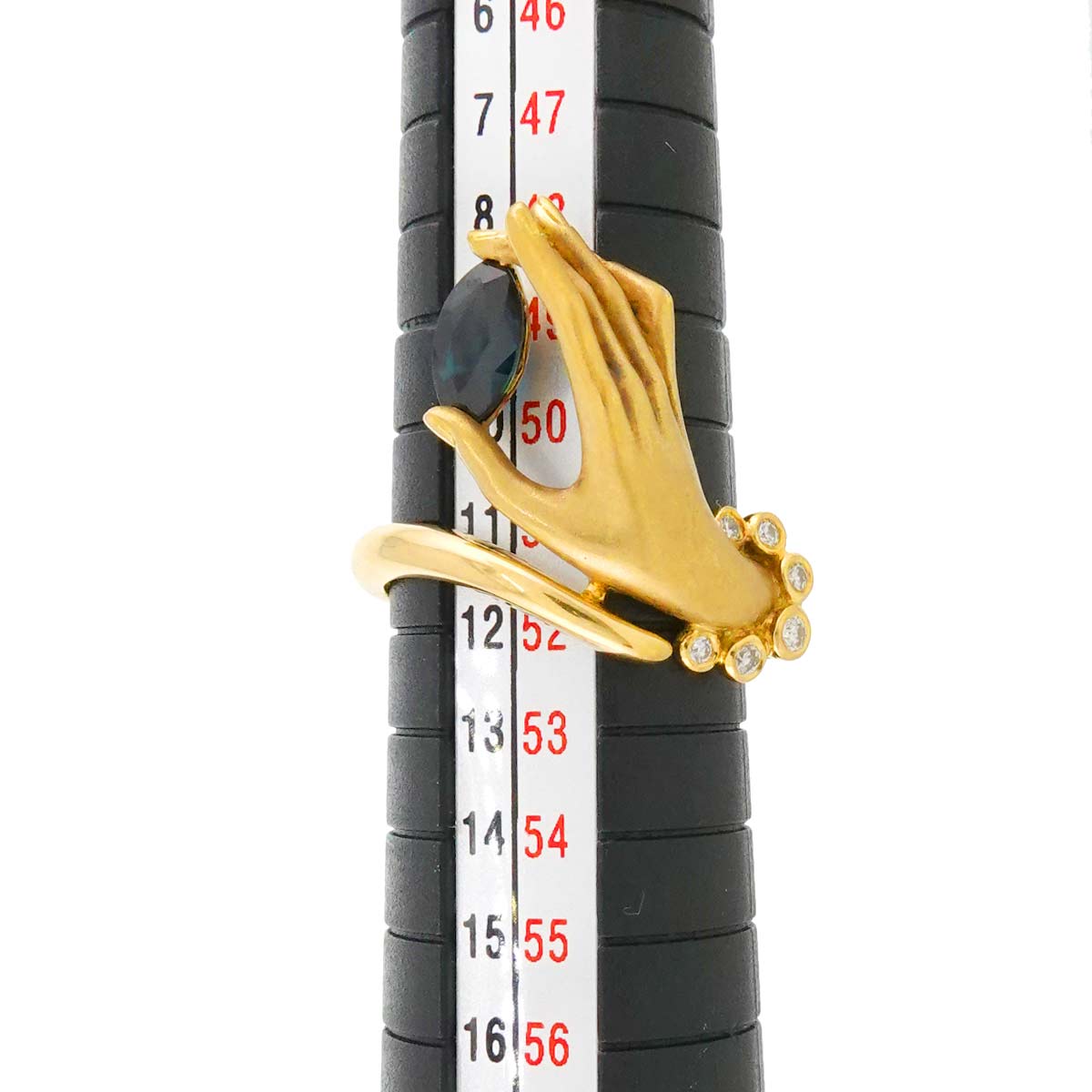 Sapphire Diamond Ring K18 YG 750 Size5.75-6(US)