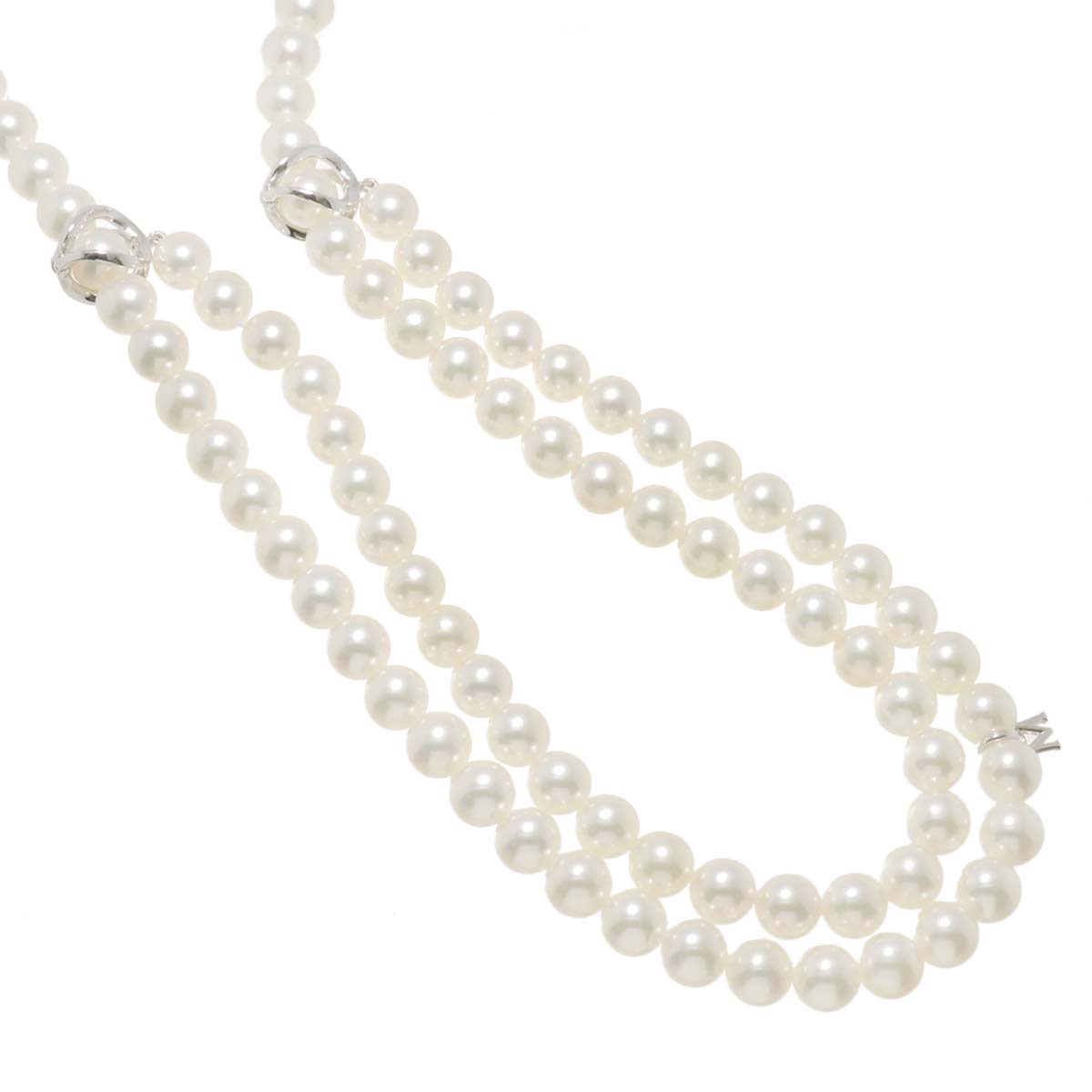 Infinity Akoya Pearl 7.3-7.0mm Long Necklace 18K WG 90301869