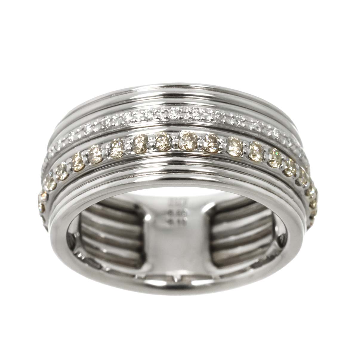 Diamond 0.60ct/ 0.10ct Ring 18K WG 750 Pt size6.25-6.5(US)