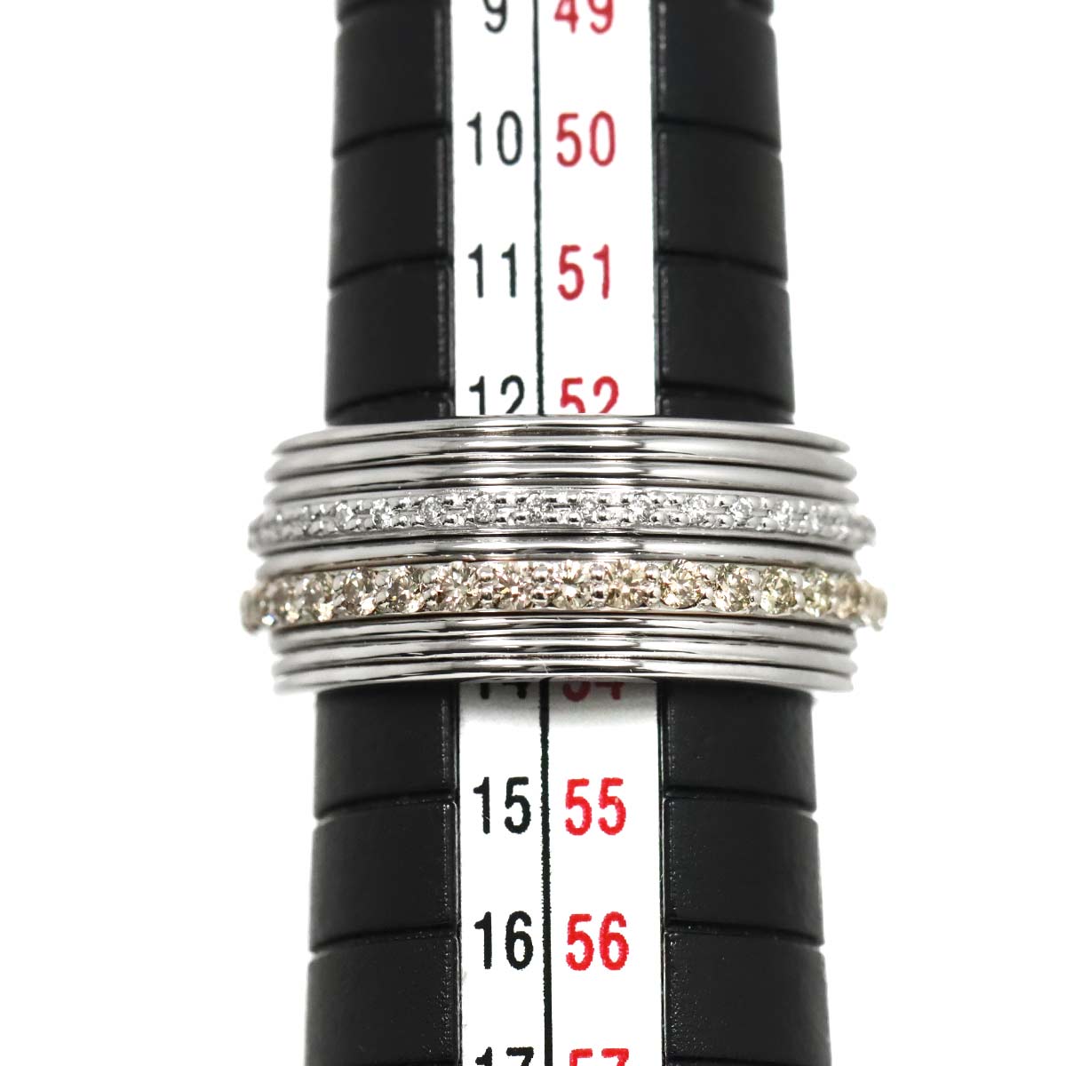 Diamond 0.60ct/ 0.10ct Ring 18K WG 750 Pt size6.25-6.5(US)