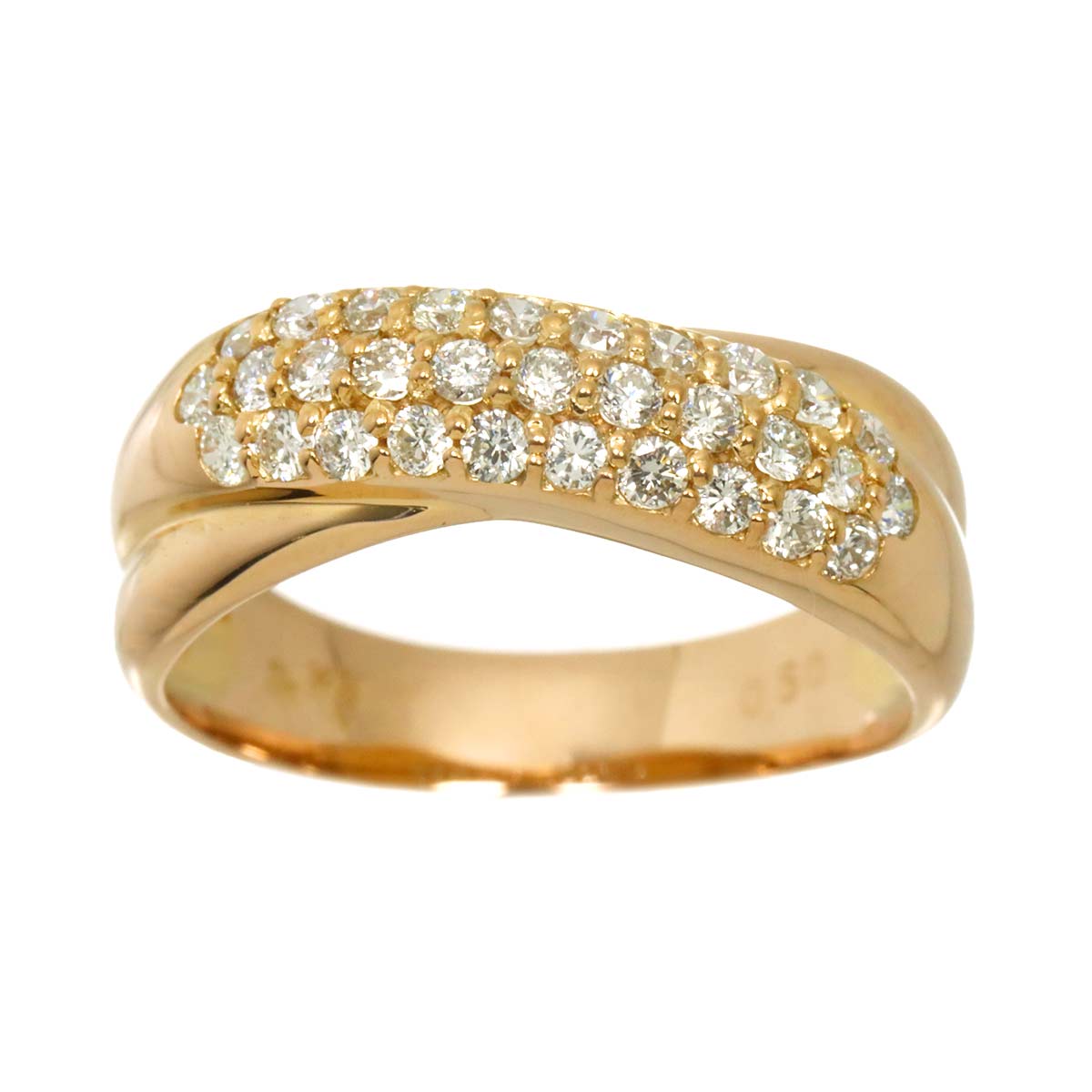 Diamond 0.50ct Ring 18K PG 750 Size6(US)