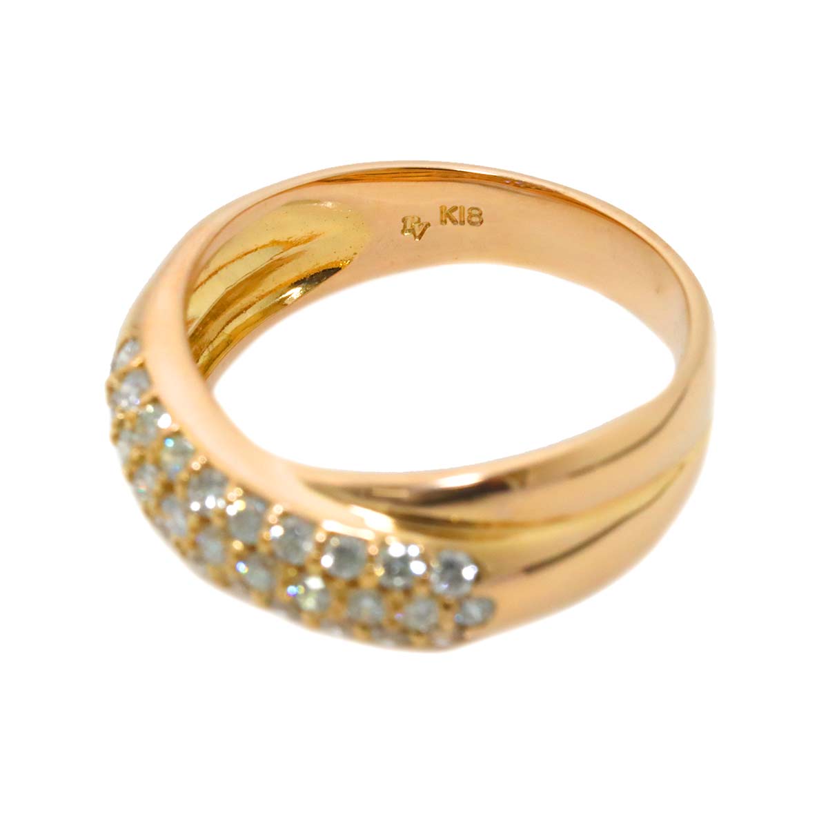 Diamond 0.50ct Ring 18K PG 750 Size6(US)