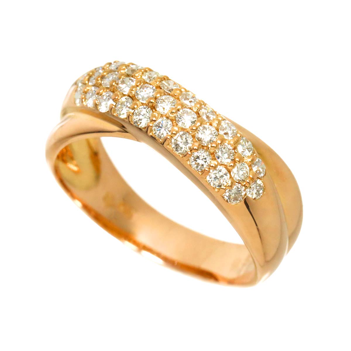 Diamond 0.50ct Ring 18K PG 750 Size6(US)