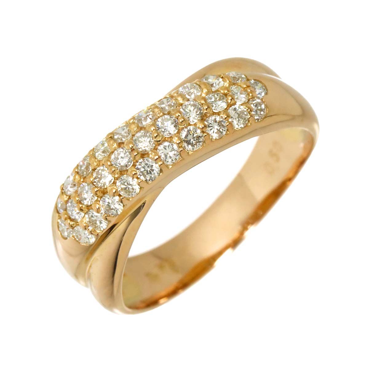 Diamond 0.50ct Ring 18K PG 750 Size6(US)