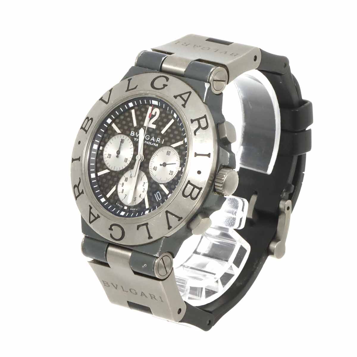 Diagono TI44TACH Titanium Date Carbon Automatic Black Dial