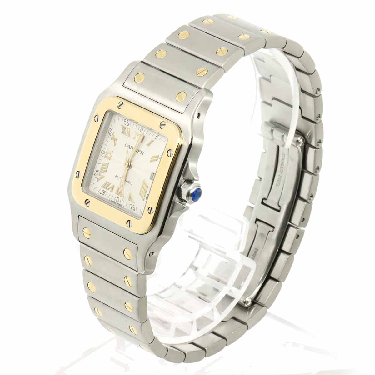 Santos Galbee LM W20041C4 YG Silver Dial Mens Watch