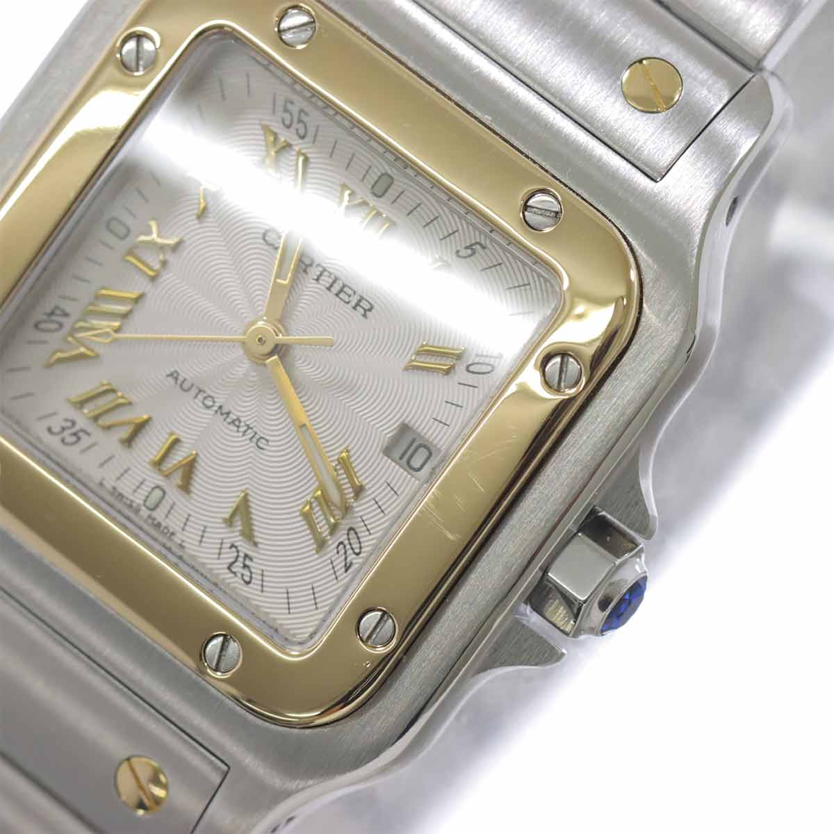 Santos Galbee LM W20041C4 YG Silver Dial Mens Watch