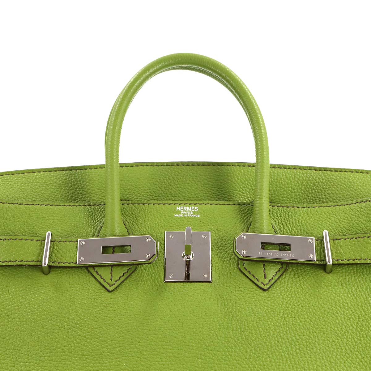 Haut a Courroies 28 Veau Togo Anis green Hand Bag Purse
