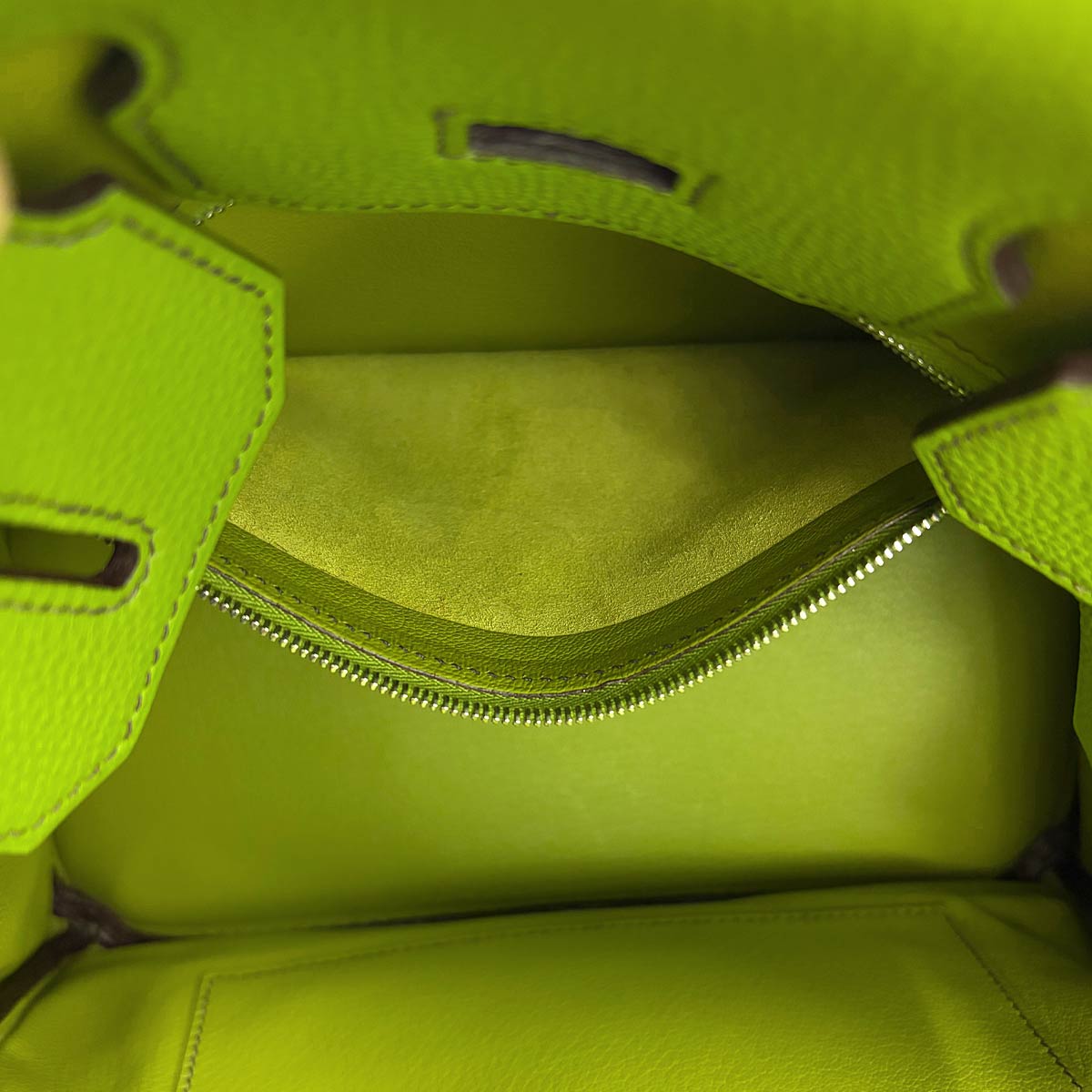 Haut a Courroies 28 Veau Togo Anis green Hand Bag Purse