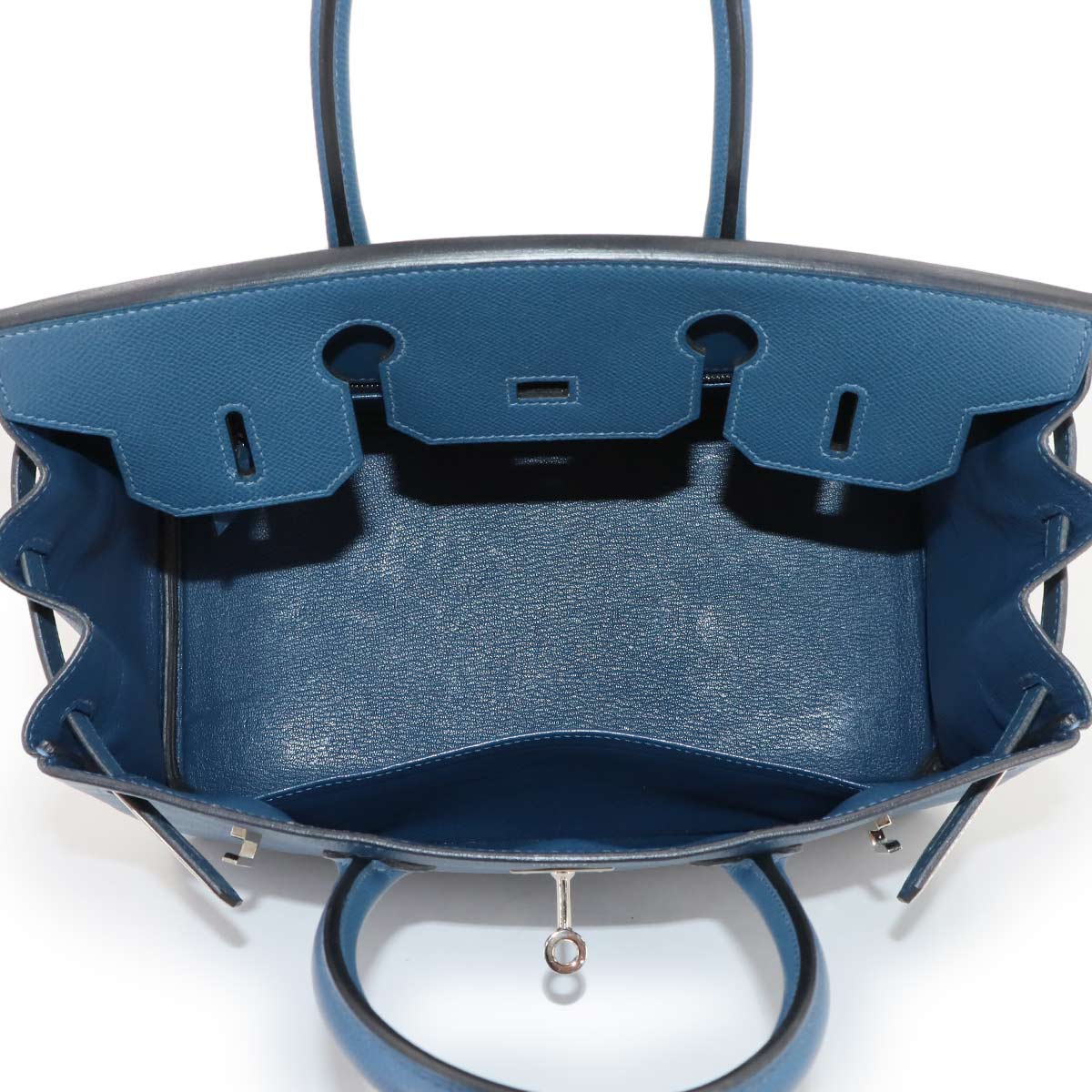 Birkin 30 Veau Epsom Blue Thalassa Hand Bag Purse