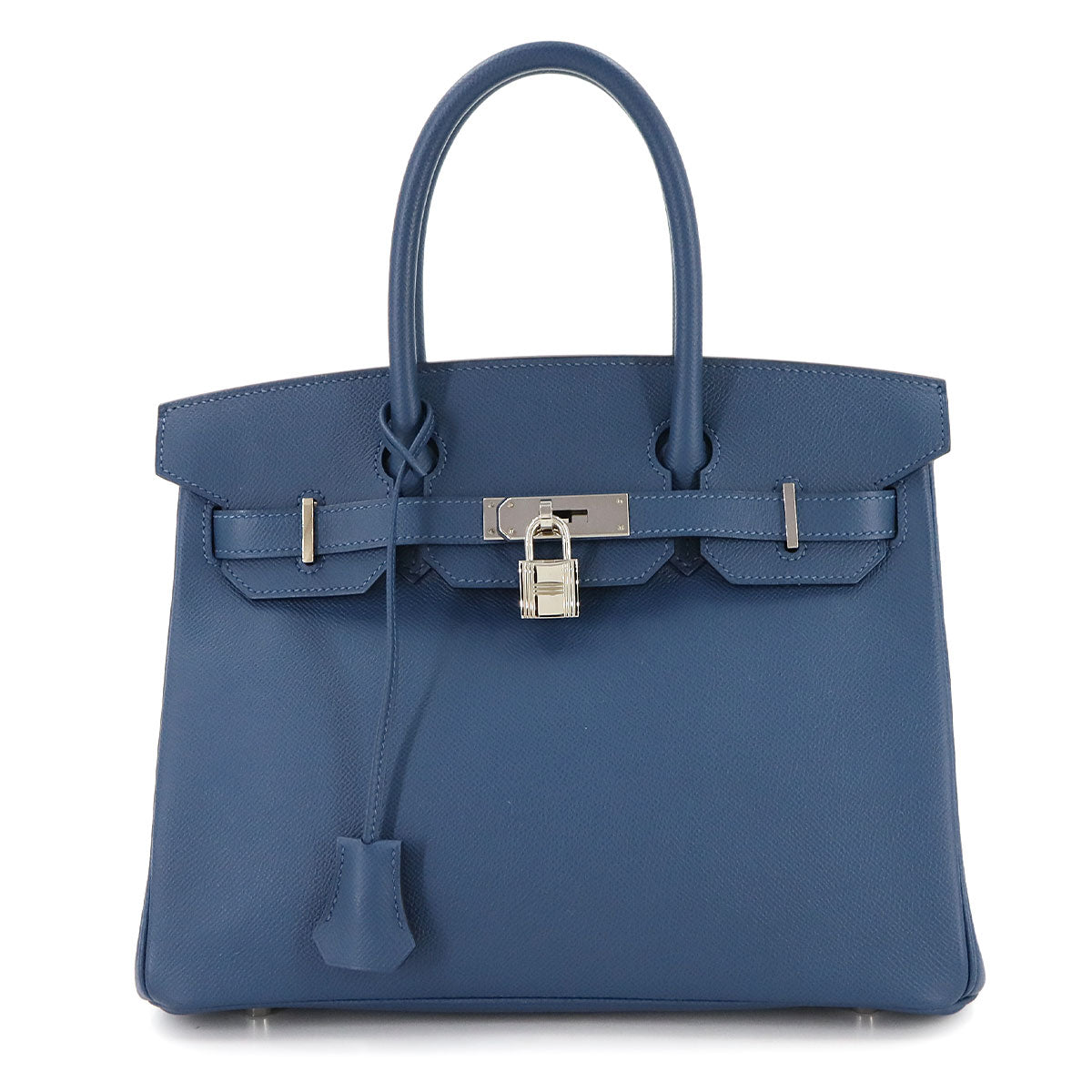Birkin 30 Veau Epsom Blue Thalassa Hand Bag Purse