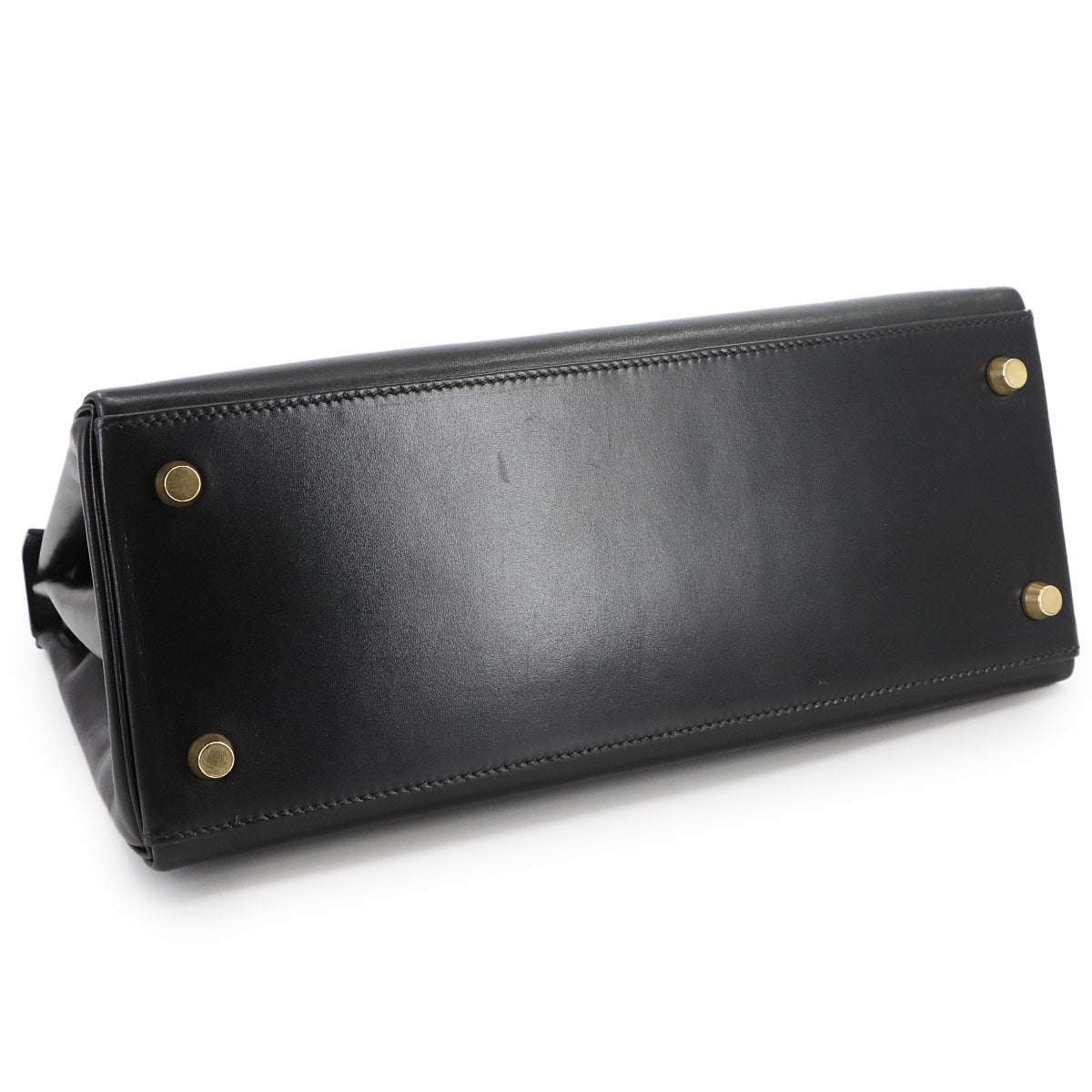 HKelly 28 Box Calf Leather Black 2way Hand Shoulder Bag Purse