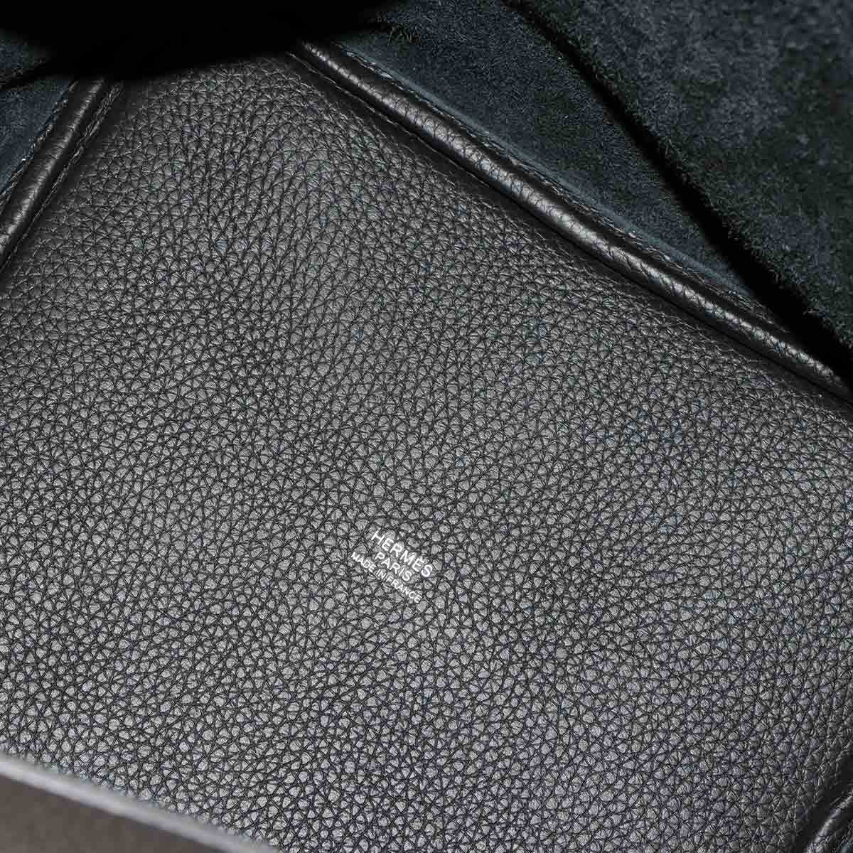 Picotin Lock MM Hand Bag Taurillon Clemence Black Purse