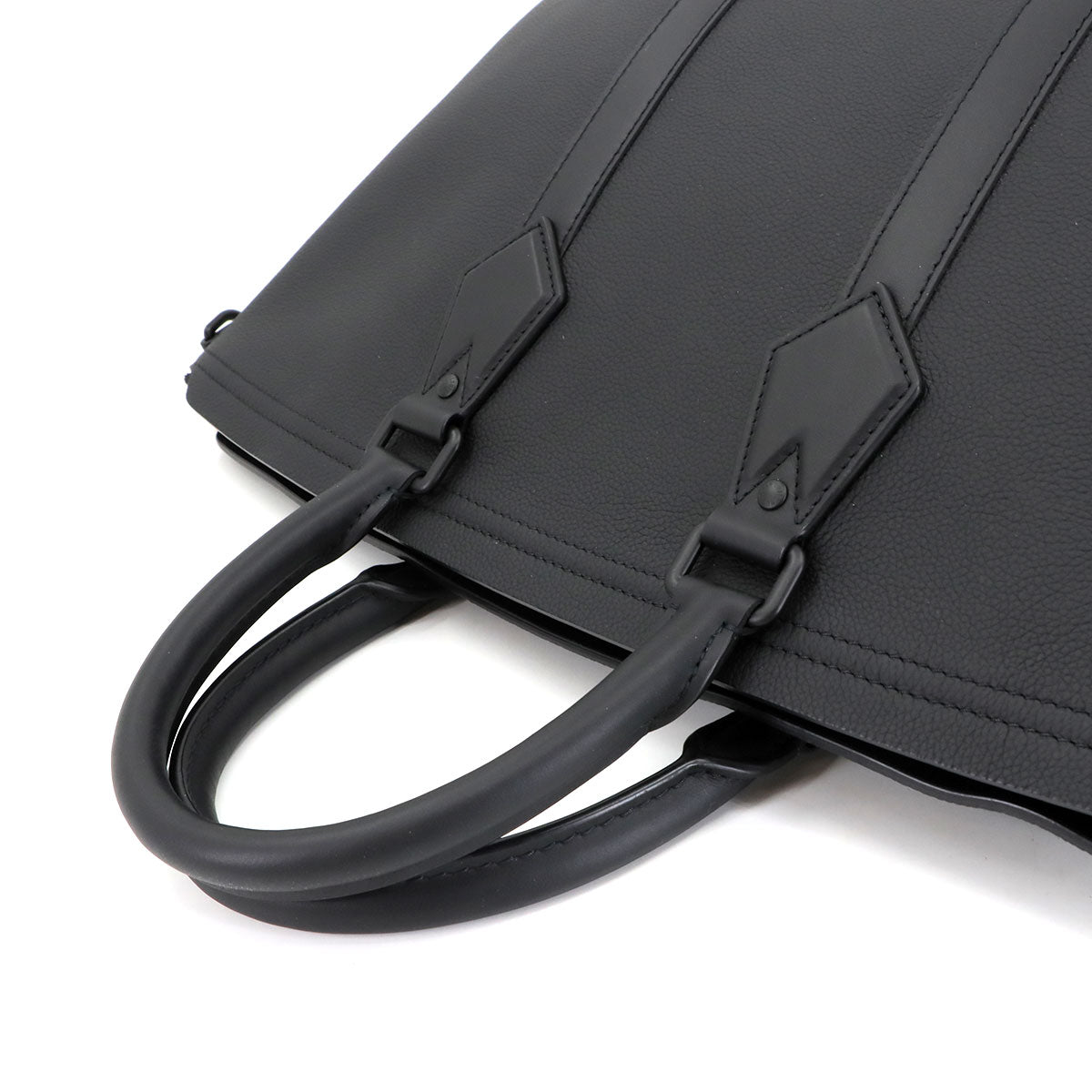 Aerogram Lock It Tote Shoulder Bag Leather Black M59158