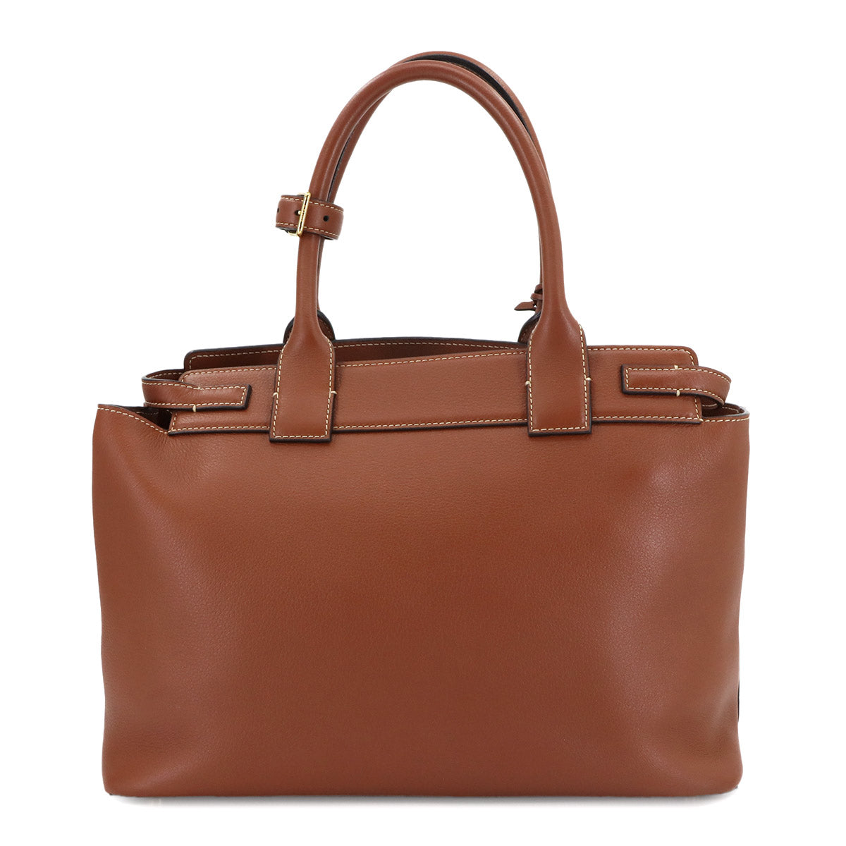 CELINE Conti Tote Bag Leather Tan Brown 199873EZJ Purse
