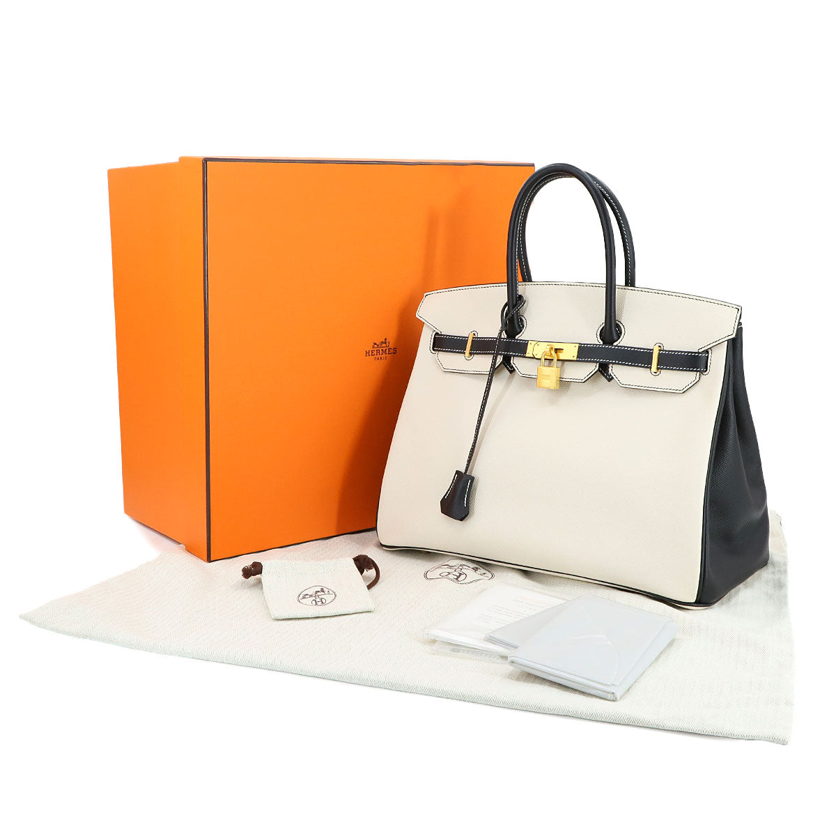 Birkin 35 SPO Personal order Hand Bag Epsom Craie Black