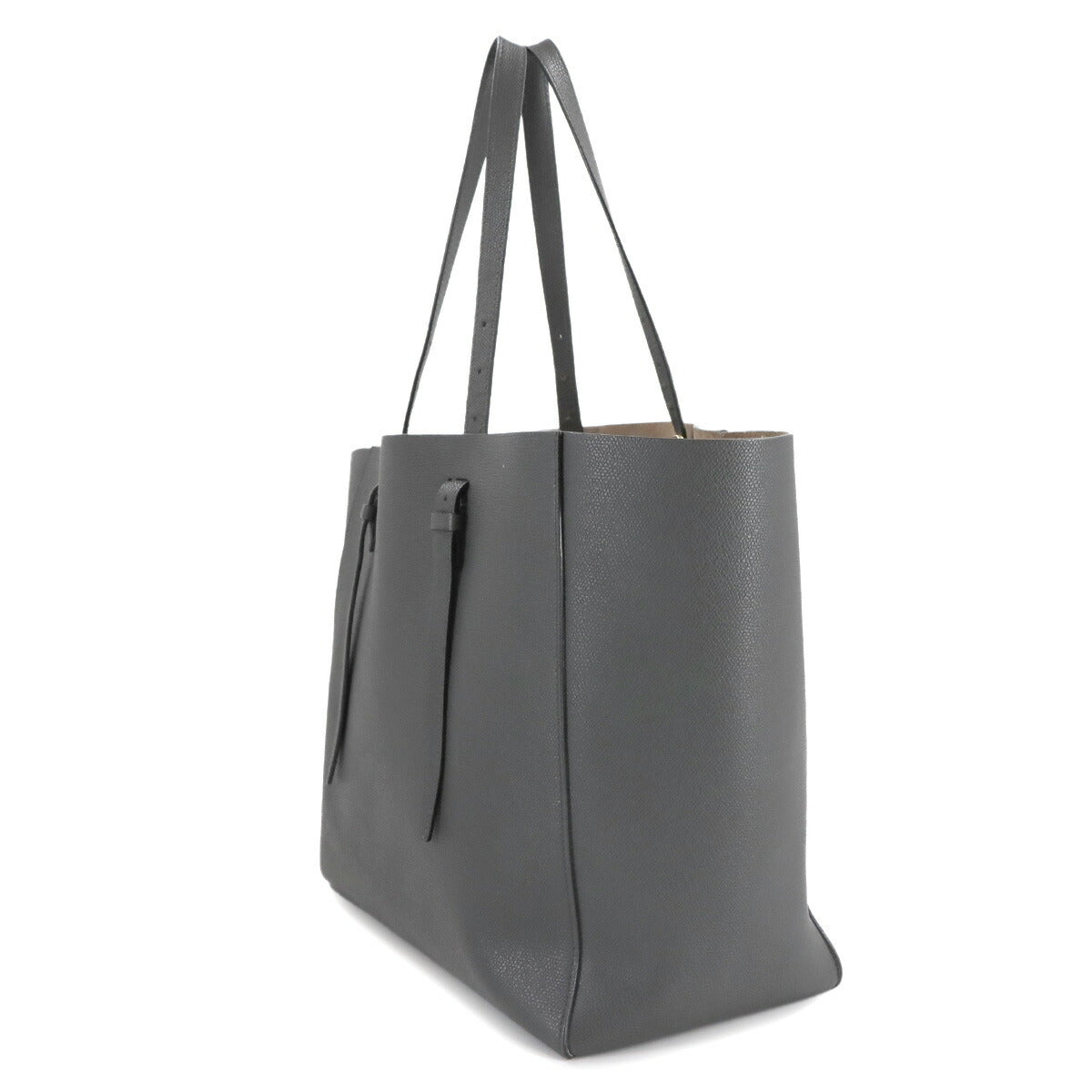 Soft Tote Bag Leather Gray V5B18 Purse