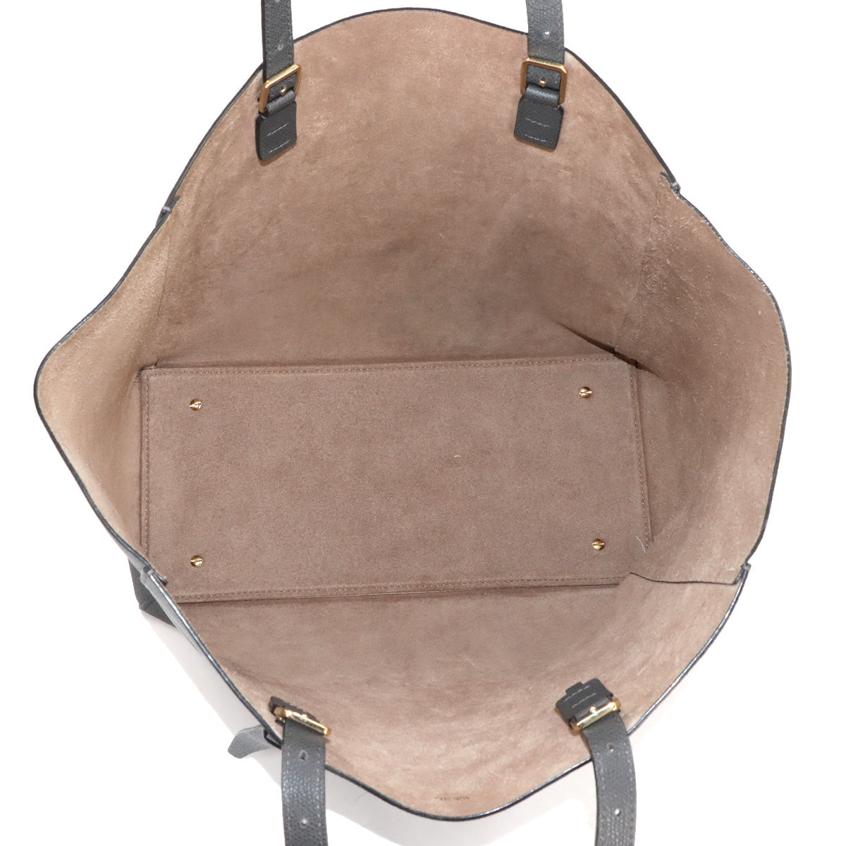 Soft Tote Bag Leather Gray V5B18 Purse