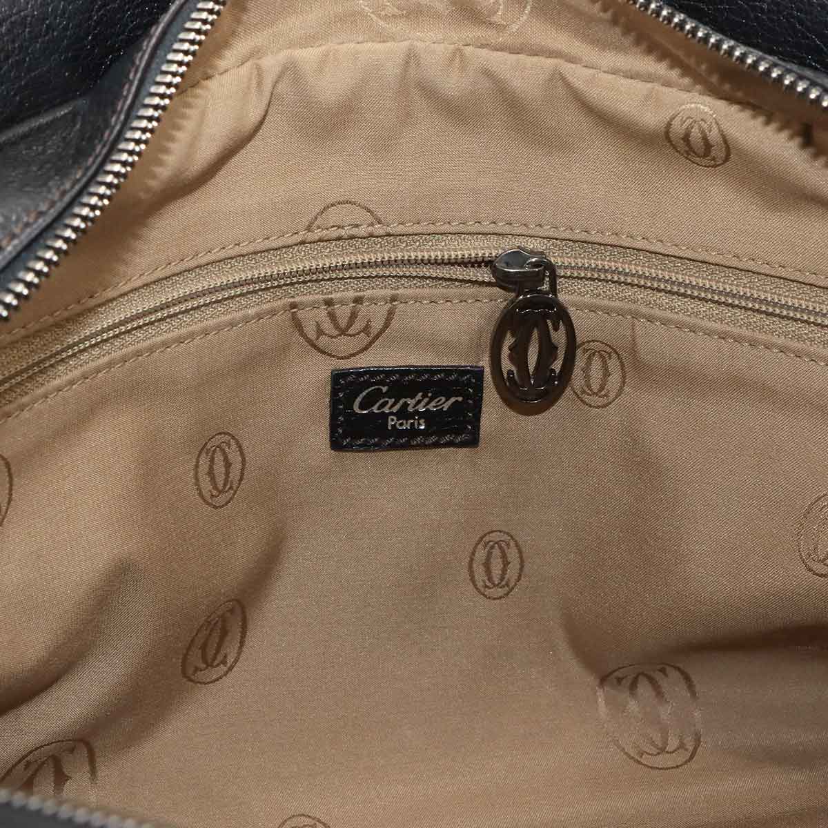 Marcello de Cartier Hand Bag Leather Black Purse