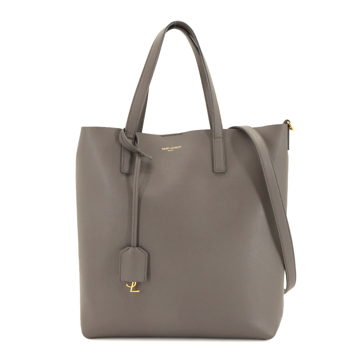 Shopping Toy 2way Tote Shoulder Bag Leather Gray 498612