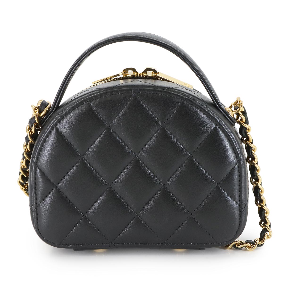 Matelasse Chain Clutch Mini Shoulder Bag Leather Black AP3087