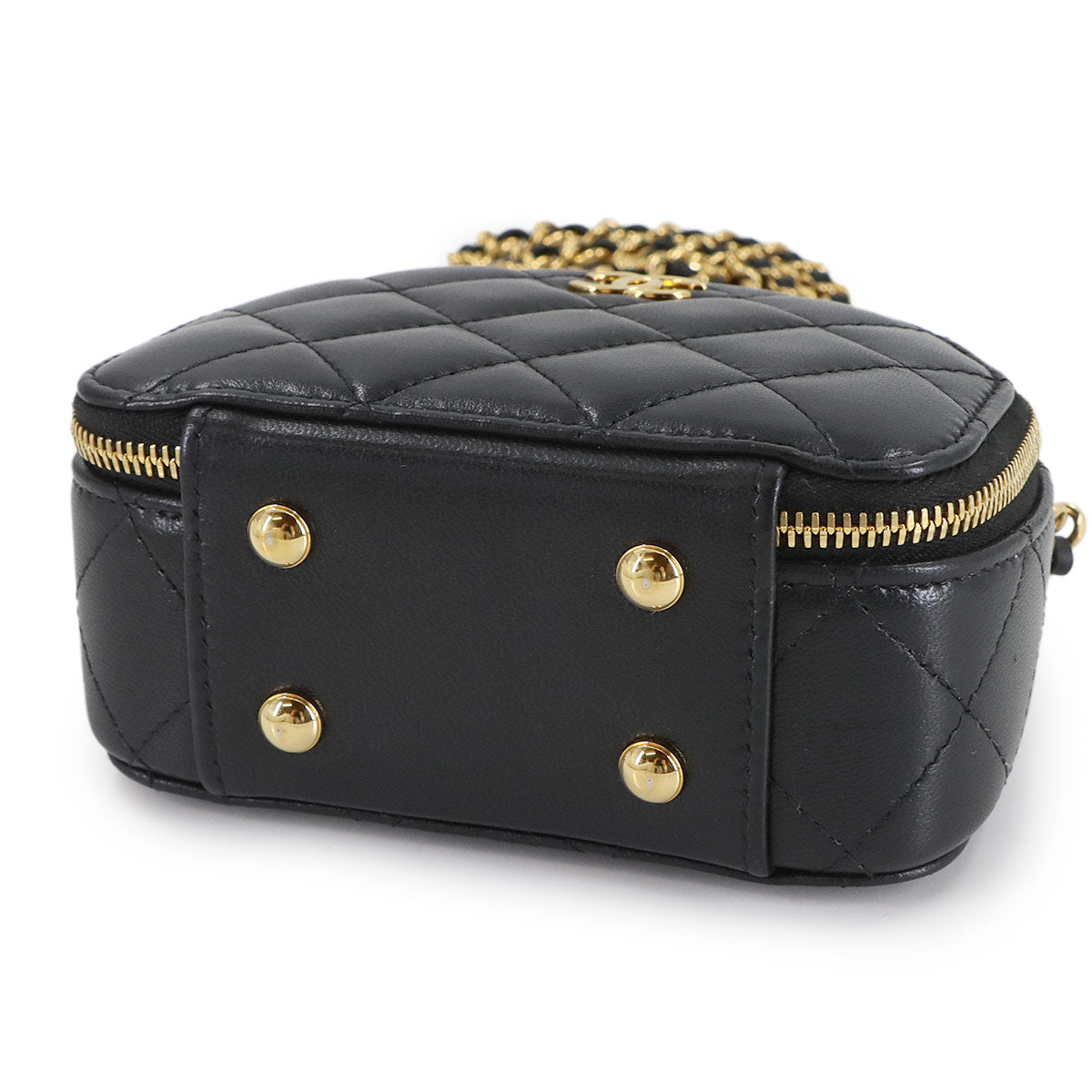 Matelasse Chain Clutch Mini Shoulder Bag Leather Black AP3087