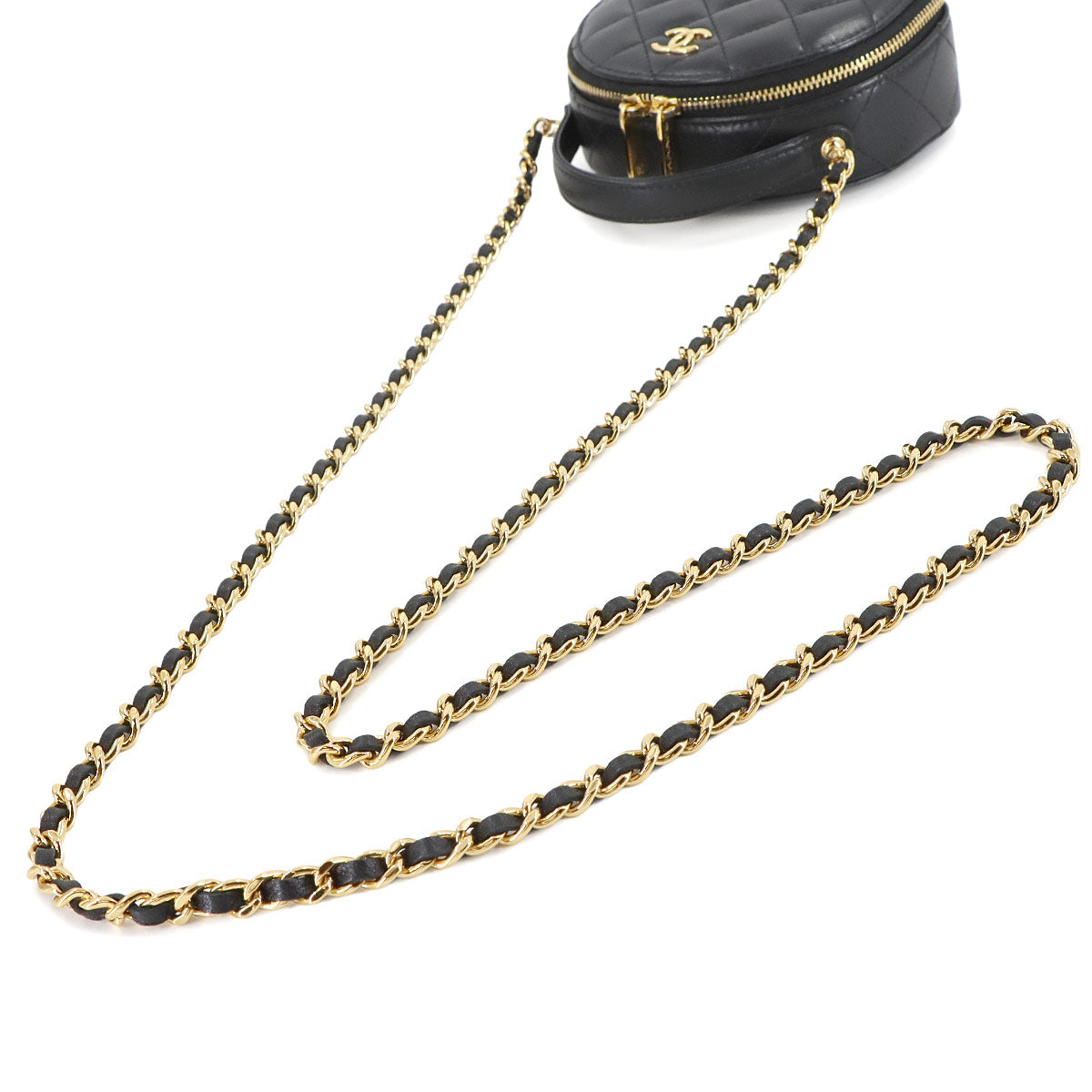 Matelasse Chain Clutch Mini Shoulder Bag Leather Black AP3087