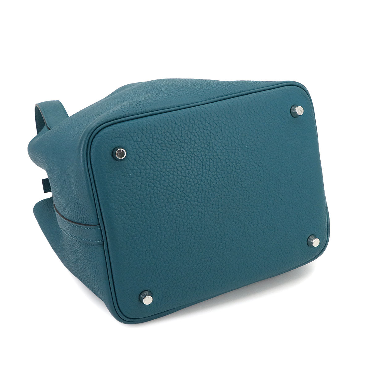 Picotin Lock MM Hand Bag Taurillon Clemence Vert Bosphore