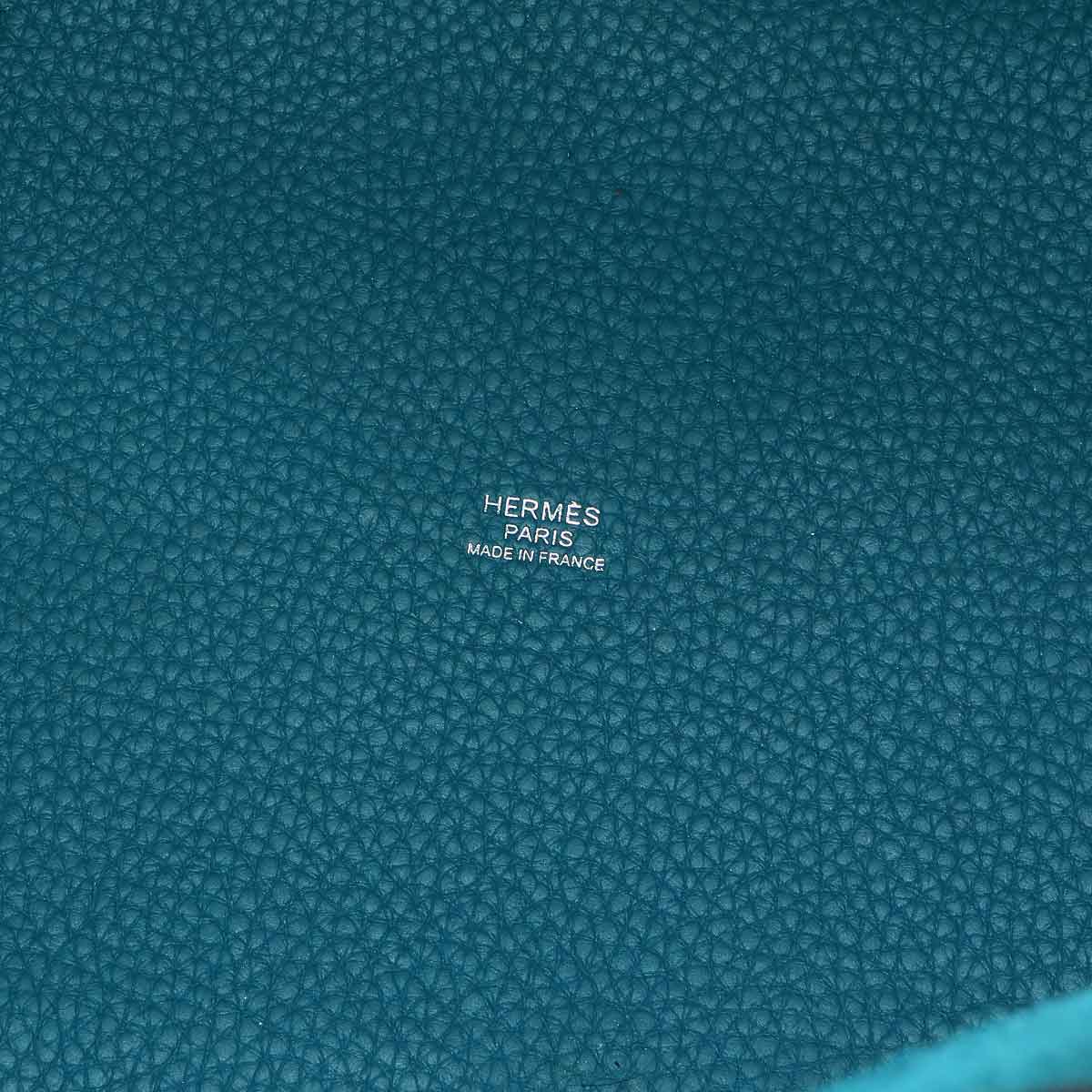 Picotin Lock MM Hand Bag Taurillon Clemence Vert Bosphore