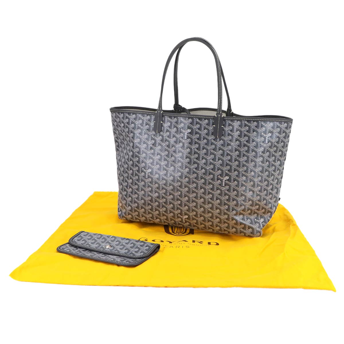 Saint Louis PM Tote Bag PVC Leather Gray Herringbone Unisex