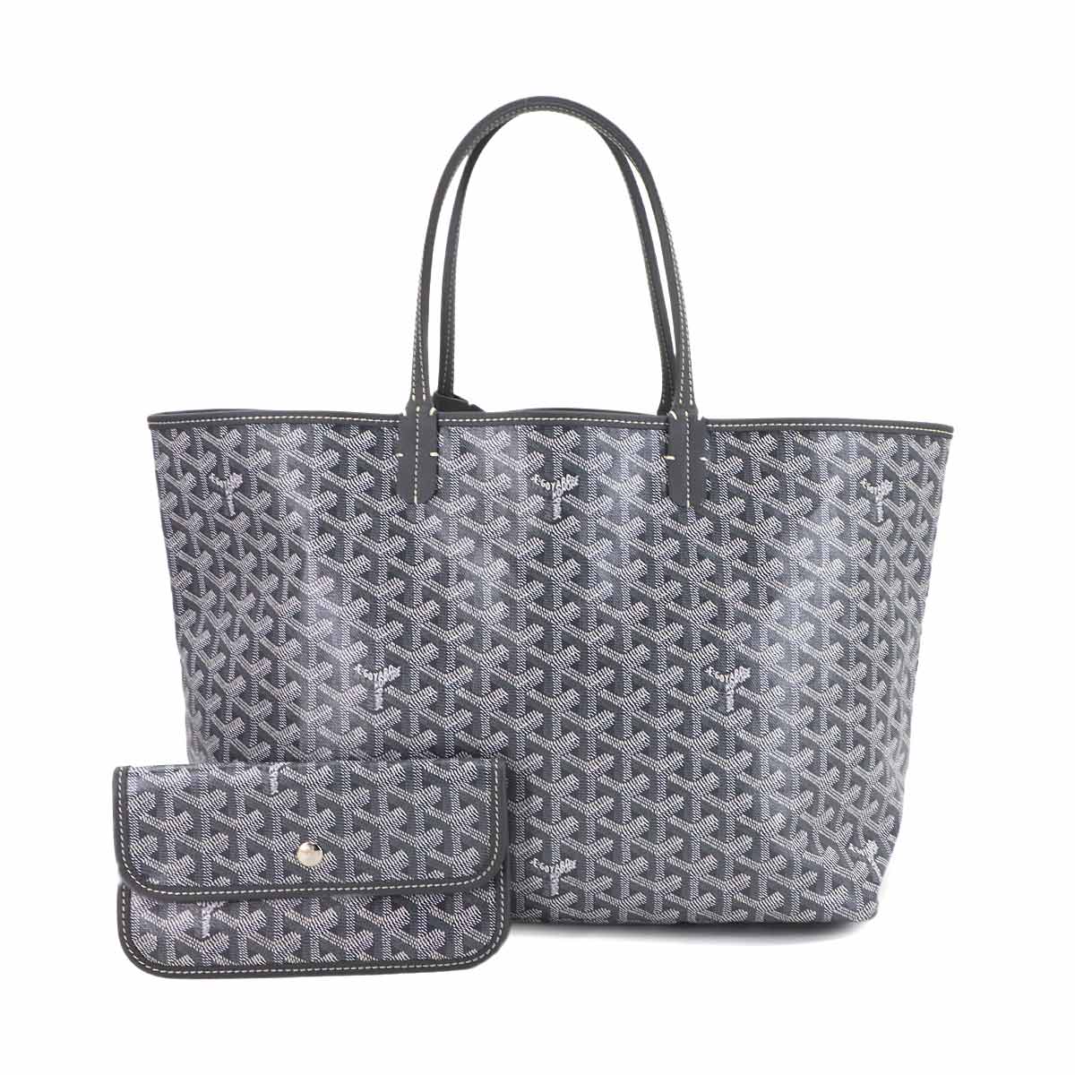Saint Louis PM Tote Bag PVC Leather Gray Herringbone Unisex
