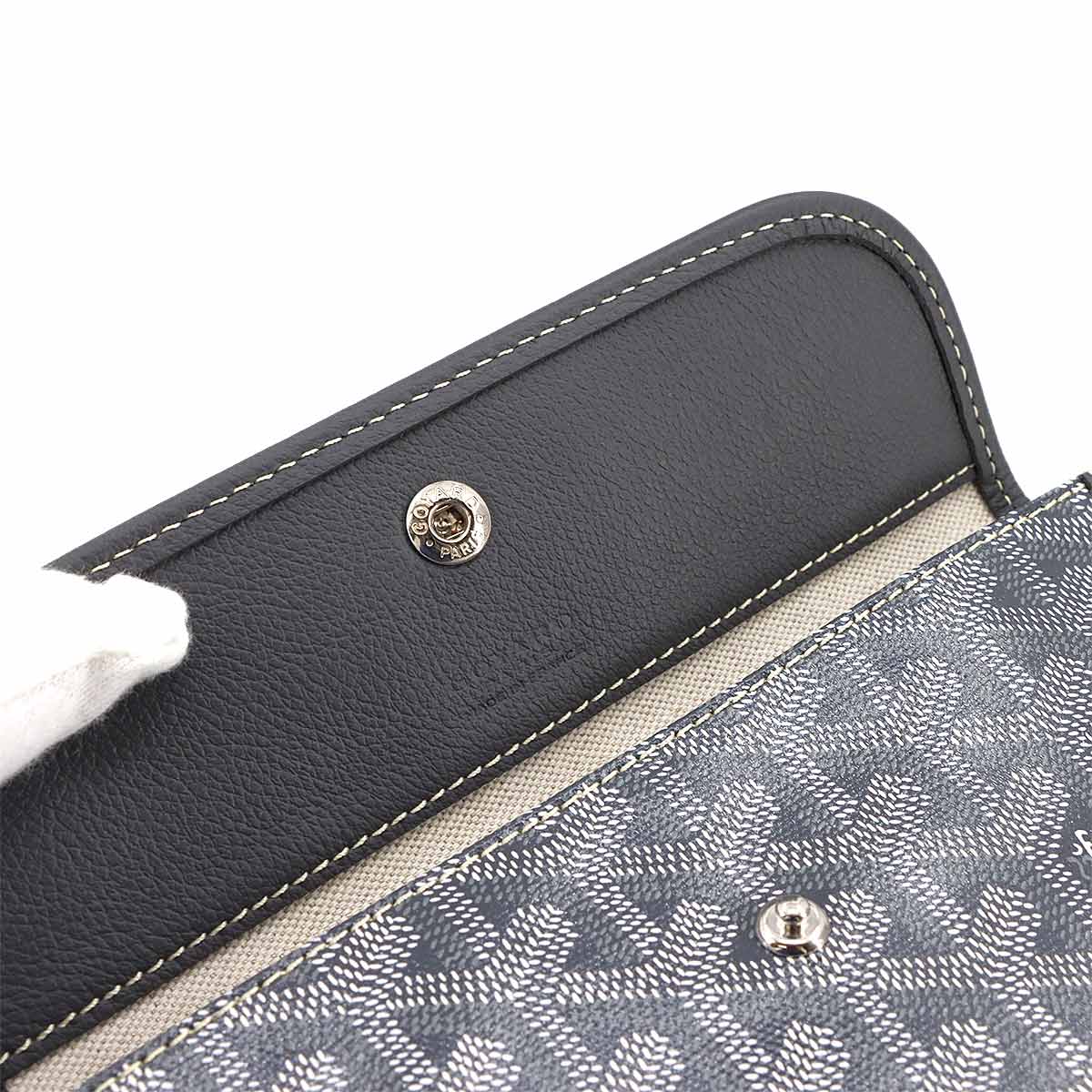 GOYARD Saint Louis PM Tote Bag PVC Leather Gray Herringbone Unisex
