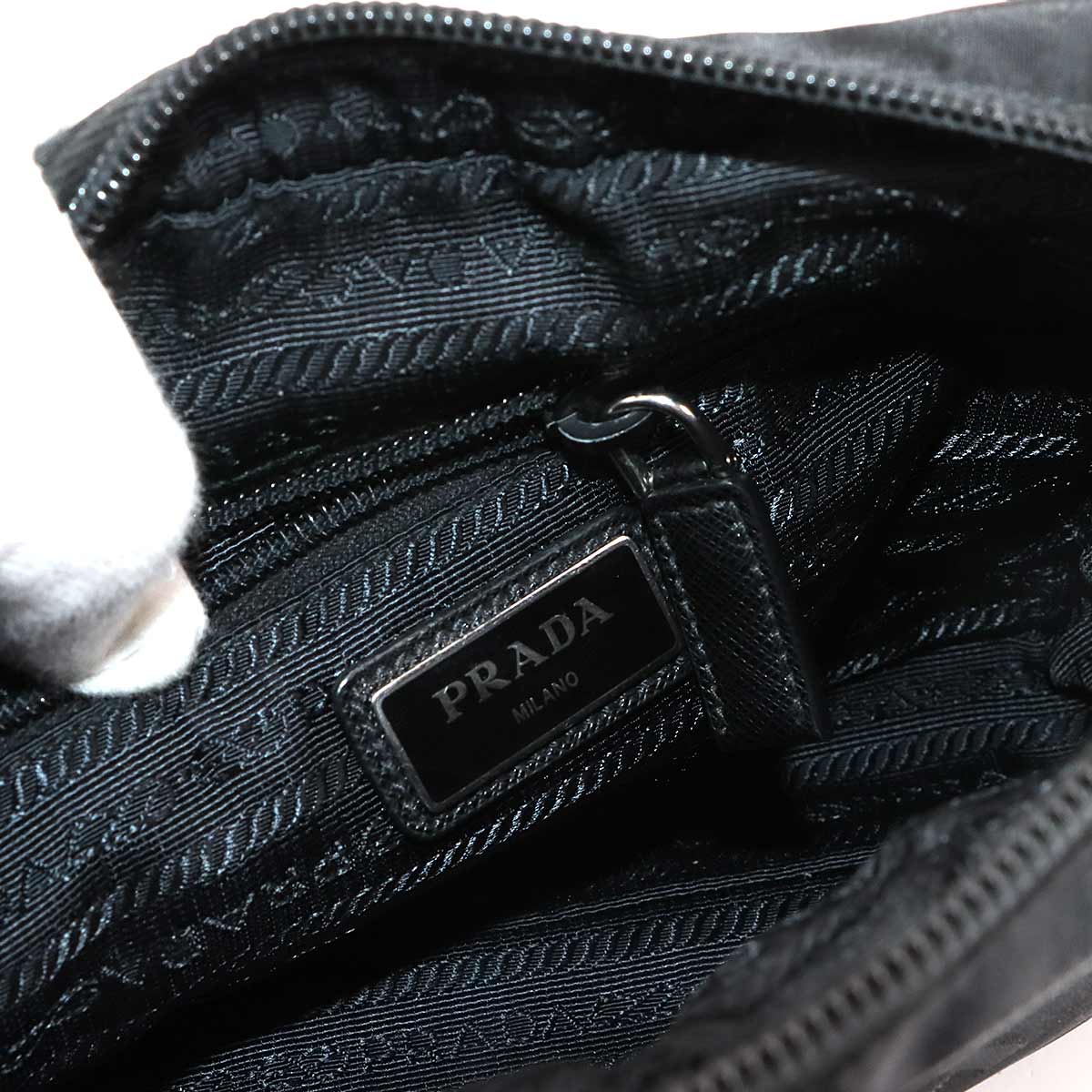 Shoulder Bag Nylon Leather Black 2VH144 Purse