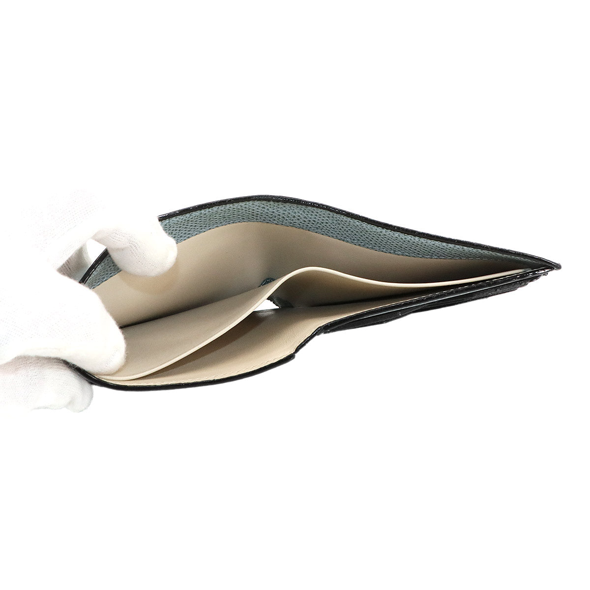 Bi fold Wallet Purse Leather Powder blue