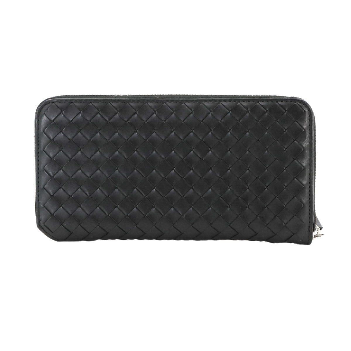 Intrecciato Piccolo Zipped Around Wallet Leather Black