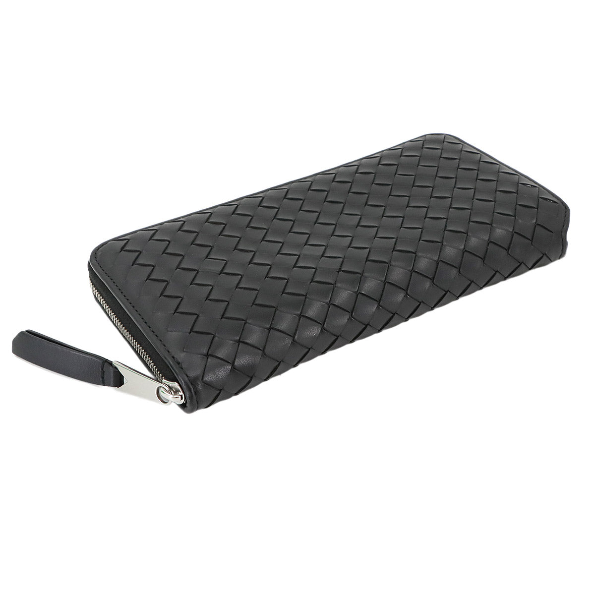 Intrecciato Piccolo Zipped Around Wallet Leather Black