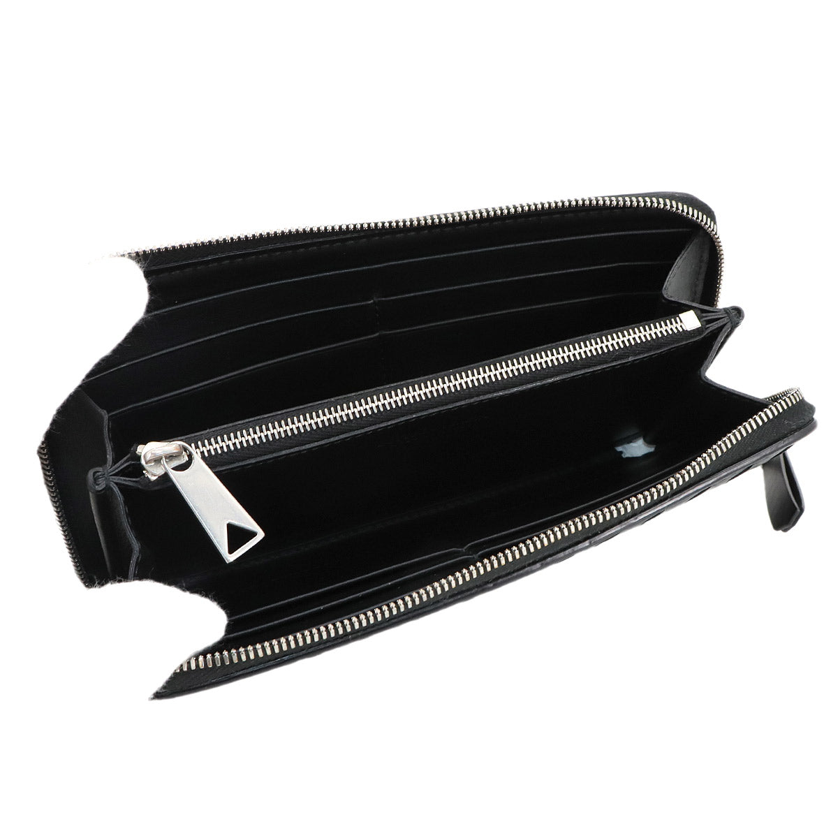 Intrecciato Piccolo Zipped Around Wallet Leather Black