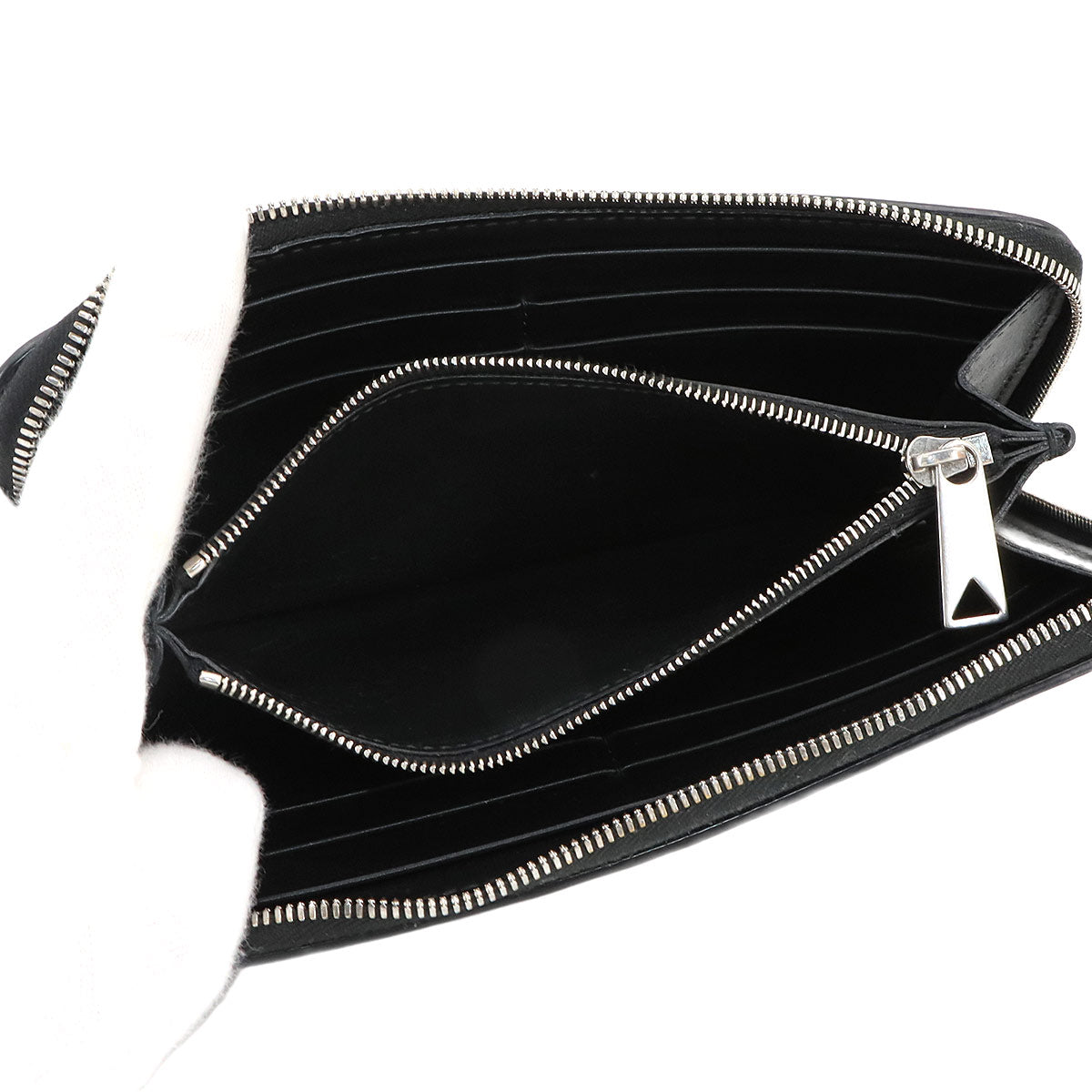Intrecciato Piccolo Zipped Around Wallet Leather Black