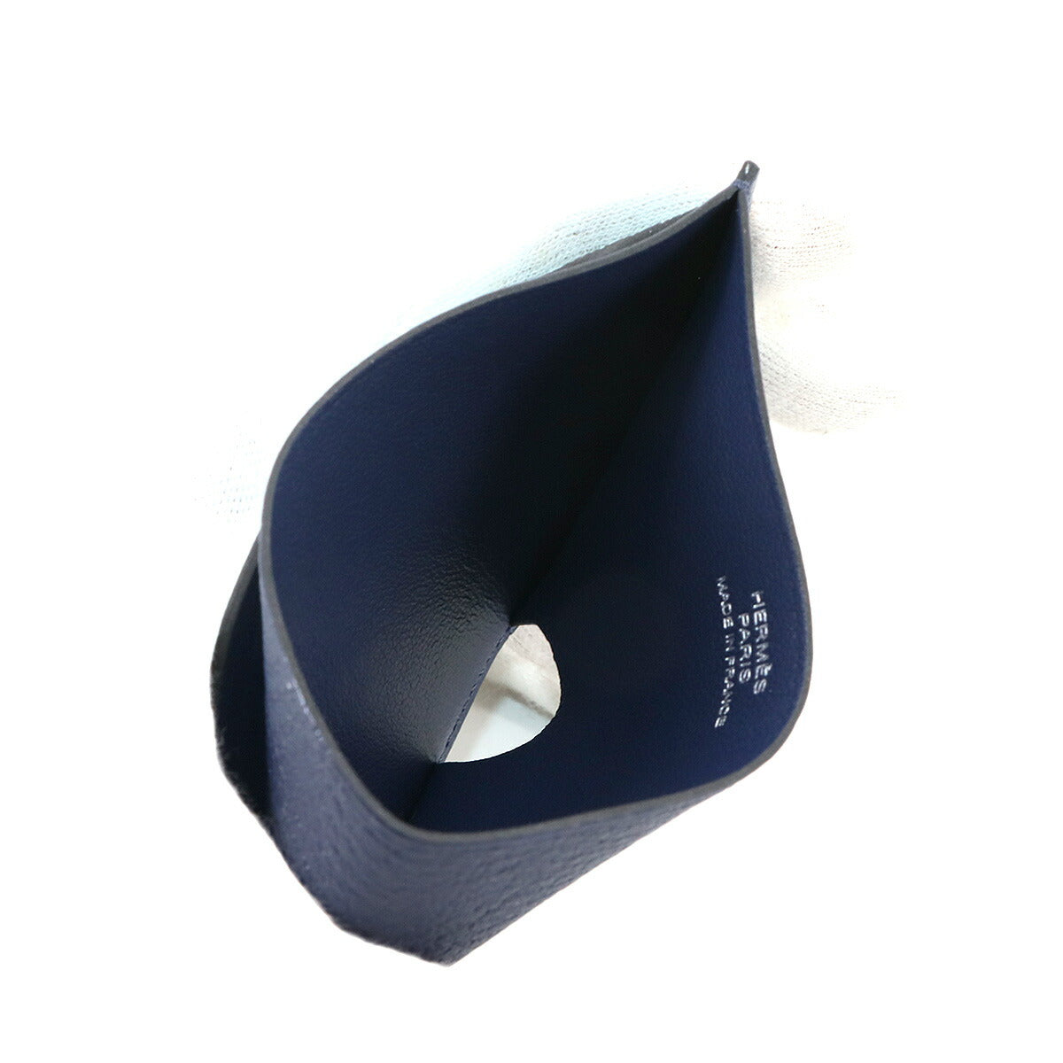 Poisson Card Case Chevre Myzore Bleu Navy Bleu Zephyr