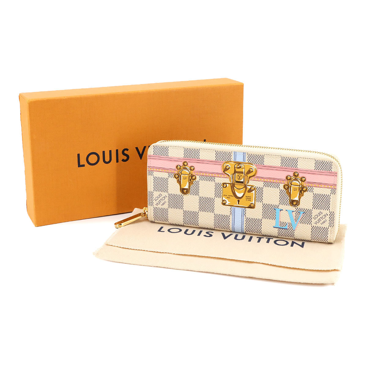 Damier Azur Clemence Wallet Rose Ballerine N60109