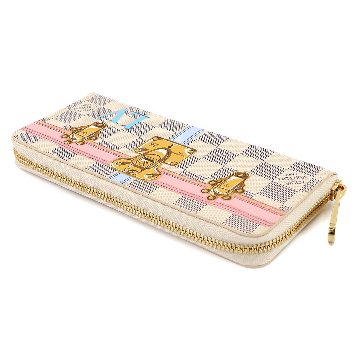 Damier Azur Clemence Wallet Rose Ballerine N60109