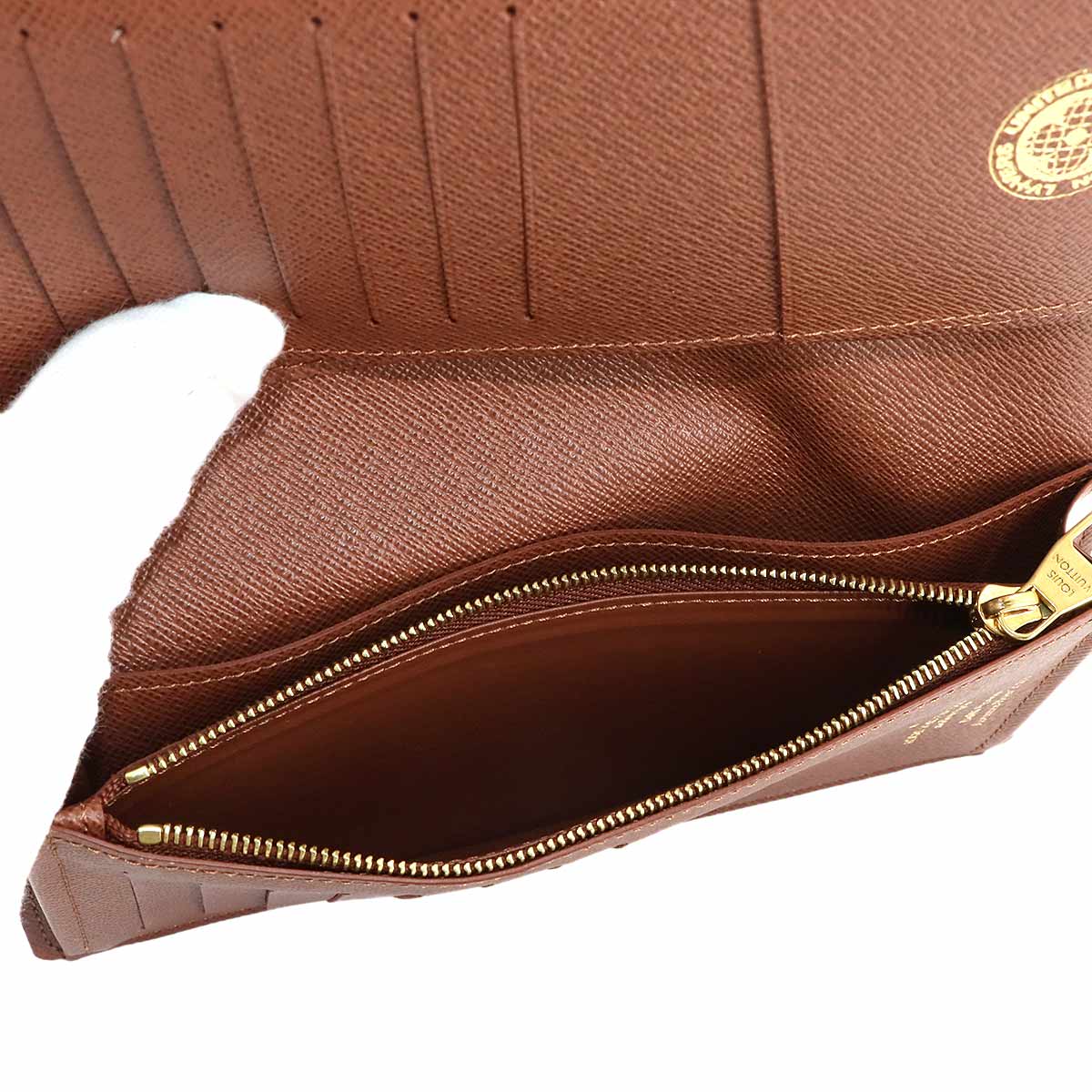 LV Vers Brazza Wallet Damier Ebene Canvas Brown N00141