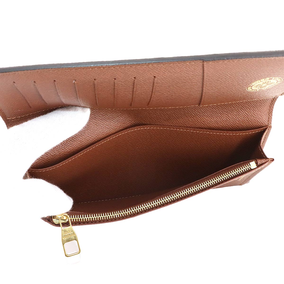 LV Vers Brazza Wallet Damier Ebene Canvas Brown N00141