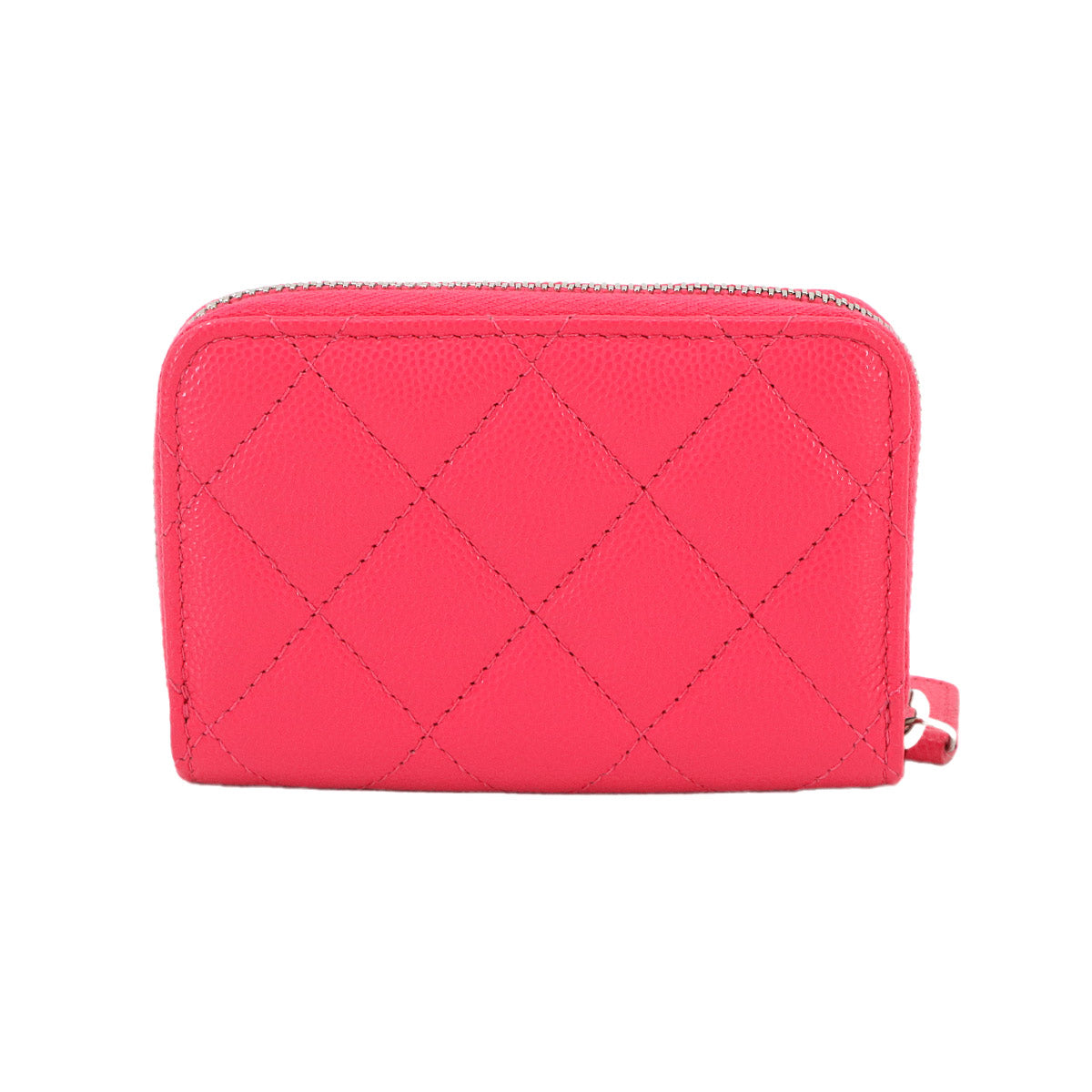 Matelasse Zipped Coin Purse Leather Pink AP3830
