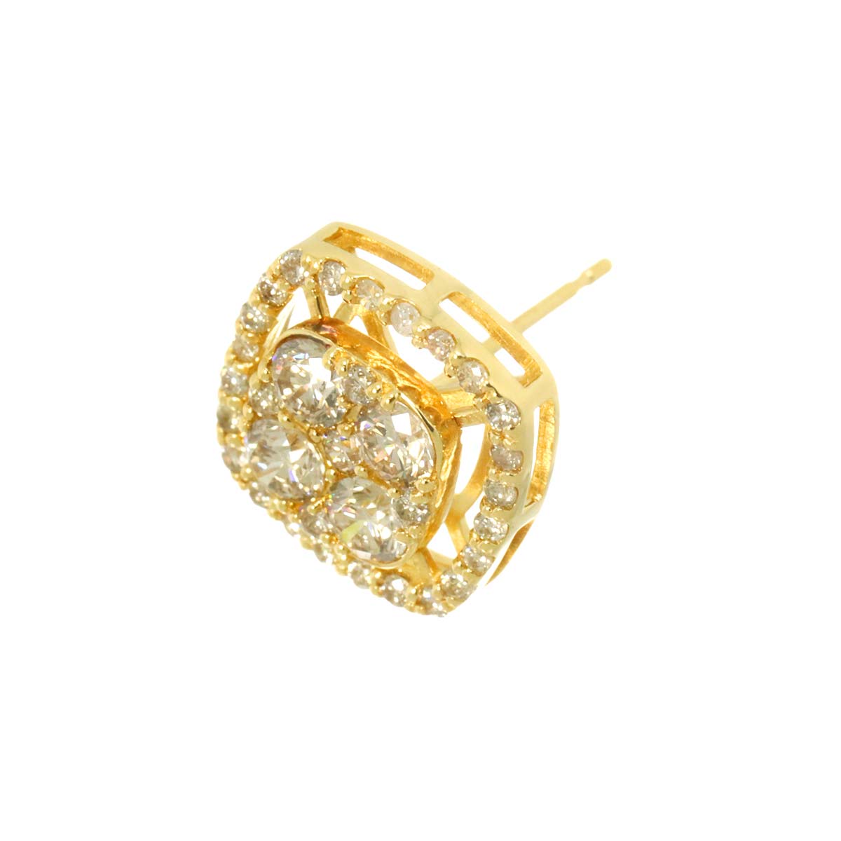 Diamond 0.60ct Earring Pierced 18K K18 WG 750 One Piece only