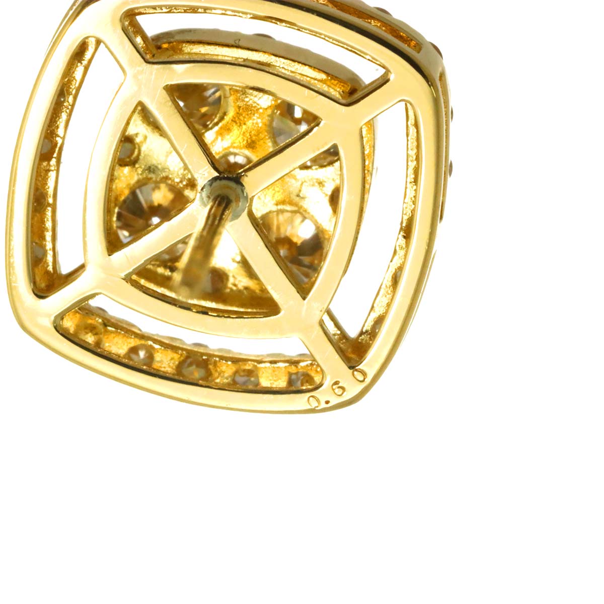 Diamond 0.60ct Earring Pierced 18K K18 WG 750 One Piece only