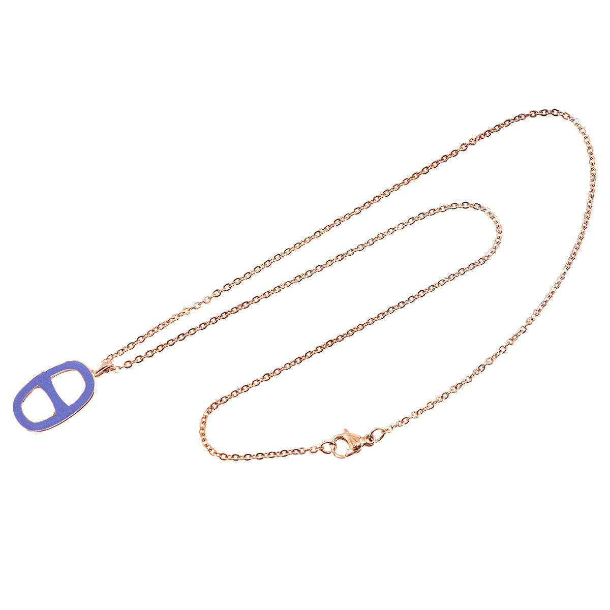 Iliad Chain Necklace Blue Pink gold Accessory