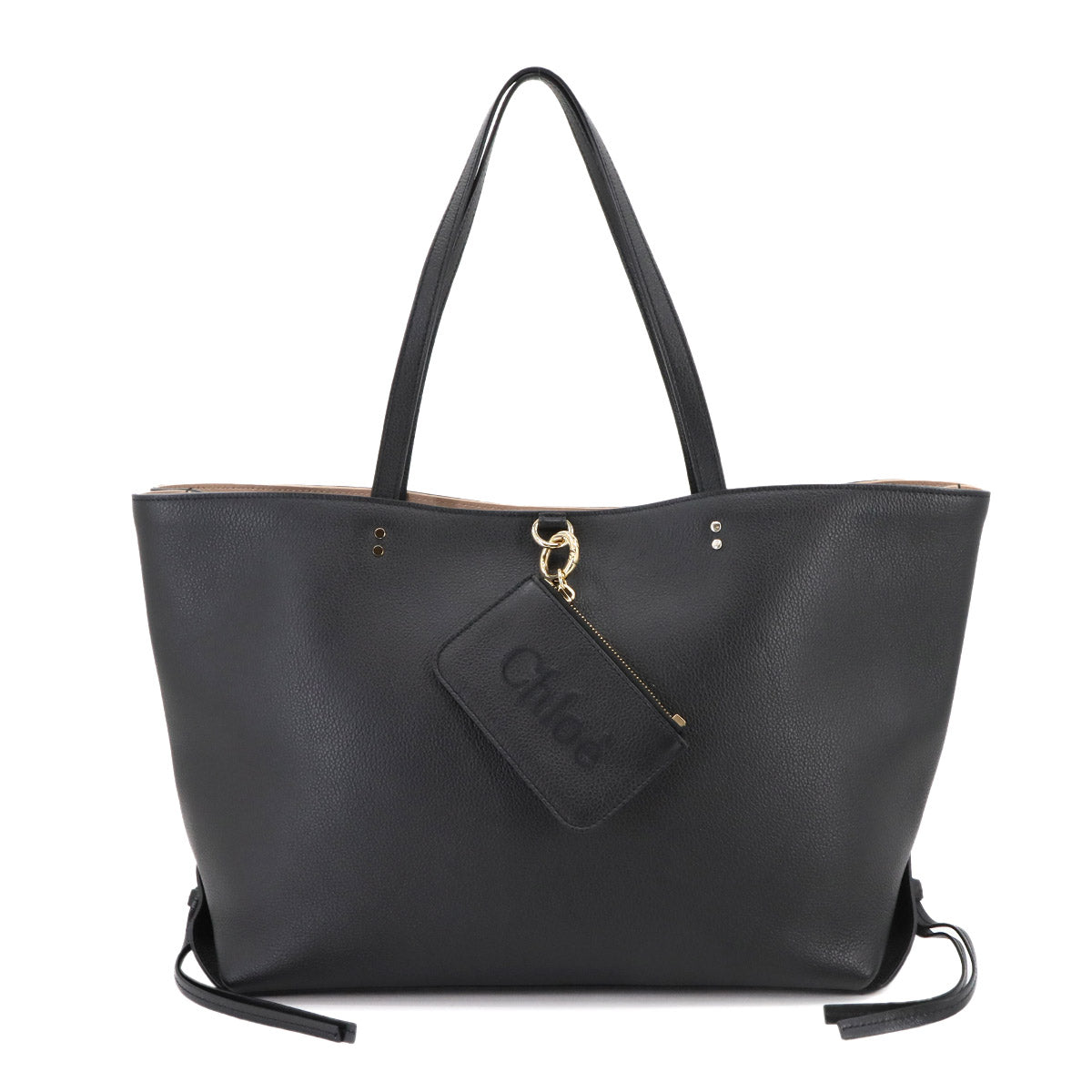 Sense Tote Bag Leather Black Purse